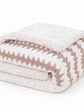 FRAZADA CON CHIPORRO, 1.5 PLAZA. COLOR ROSA PALO. DISEÑO GEOMETRICO - Miniatura 4