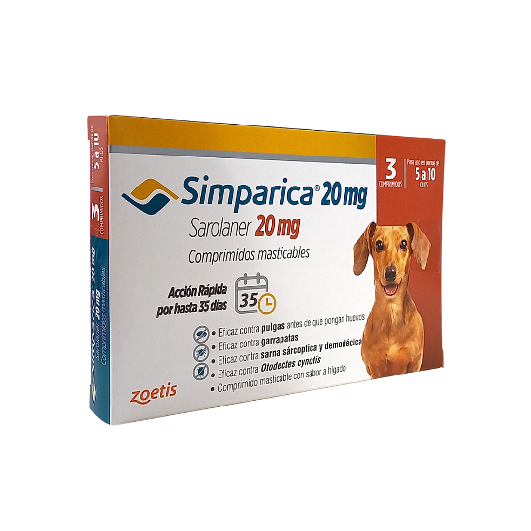 Simparica 20 mg comprimidos masticables (5-10 kg) Perros 2