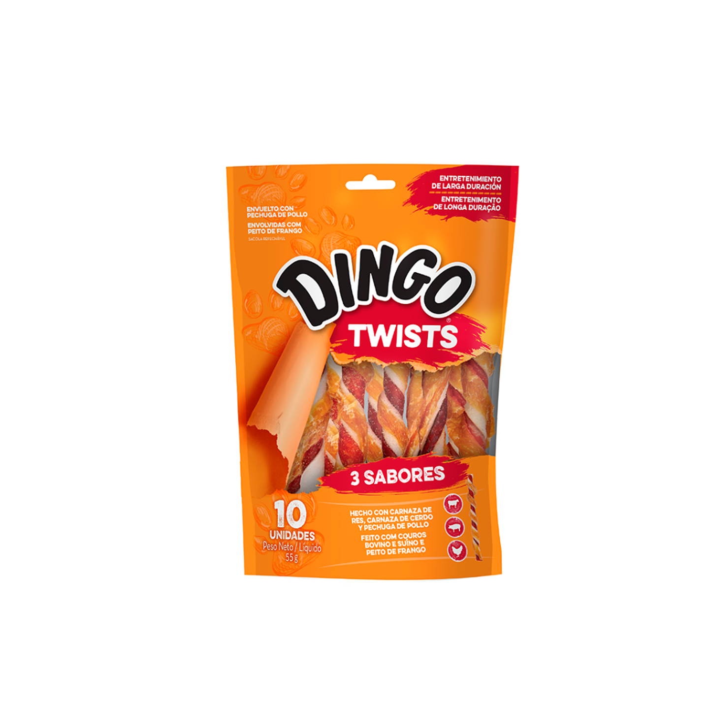 Dingo Twists Snack Perros 3 Sabores 10 Unidades 1