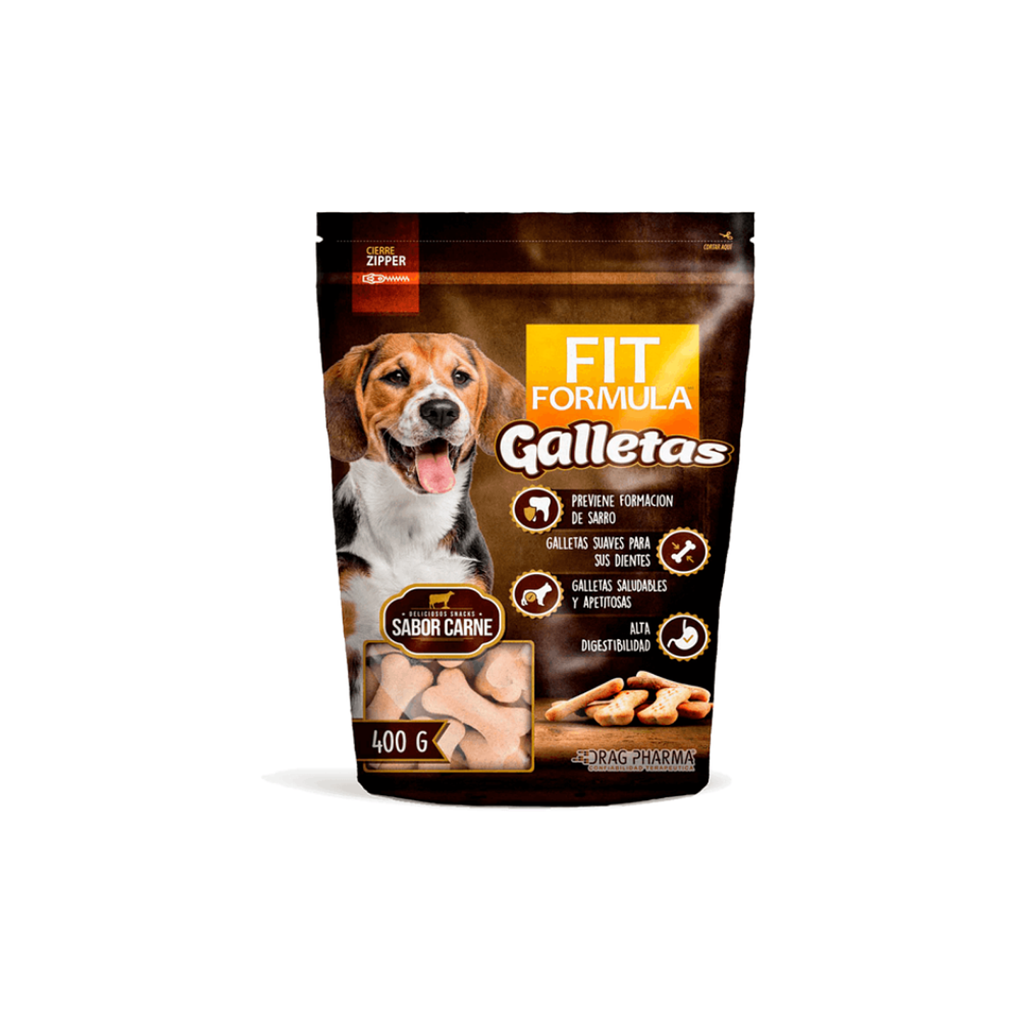 Galletas Para Perros Fit Formula Sabor Carne 400 Gr