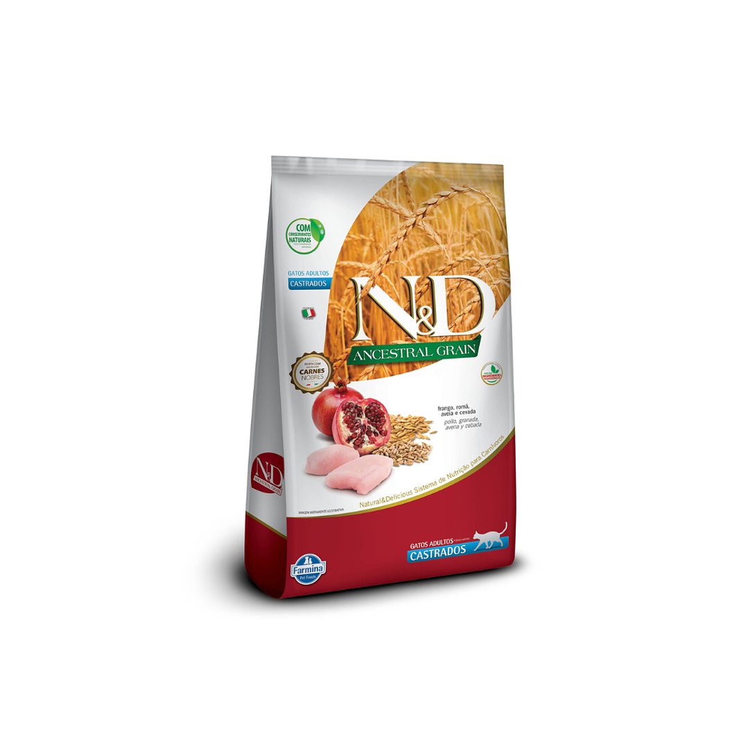 N&D Ancestral Gato Adulto Castrado, Pollo y Granada 7.5 Kg 1