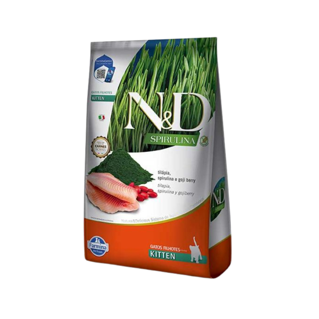 N&D Spirulina, Tilapia y Gojiberry Kitten 1.5 Kg 1