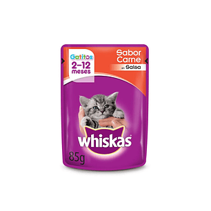 Alimento Húmedo Gatito Whiskas Sabor carne 85 Gr