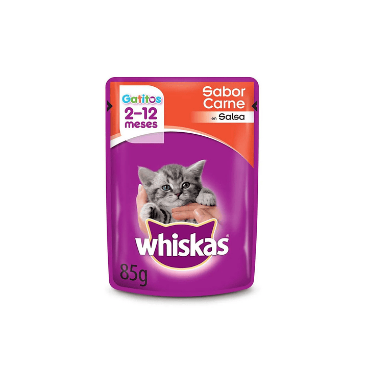 Alimento Húmedo Gatito Whiskas Sabor carne 85 Gr 1