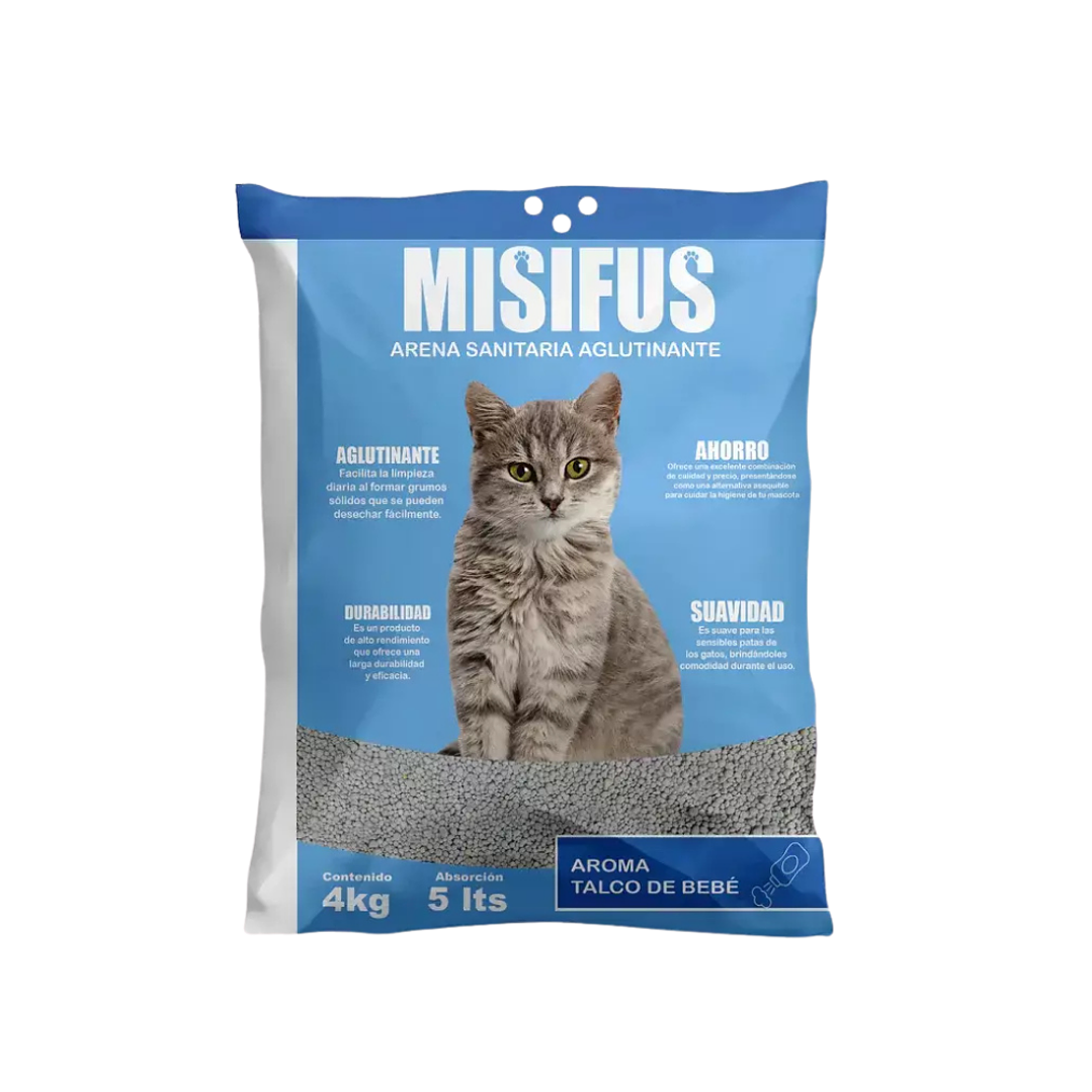 ARENA SANITARIA MISIFUS TALCO DE BEBE 4KG 1
