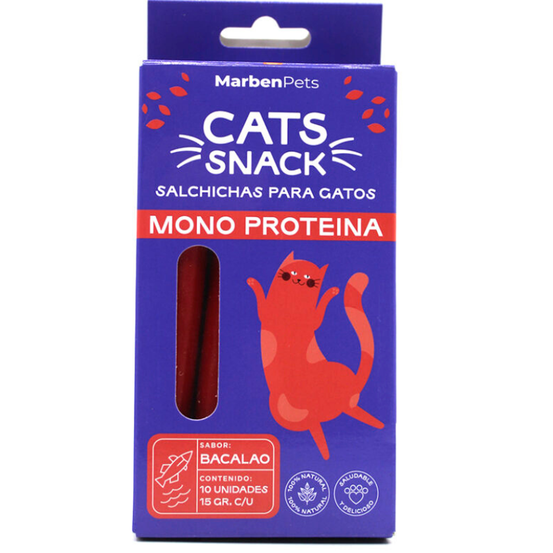 Salchichas para Gatos Monoproteicas de Bacalao 10 Unidades 1