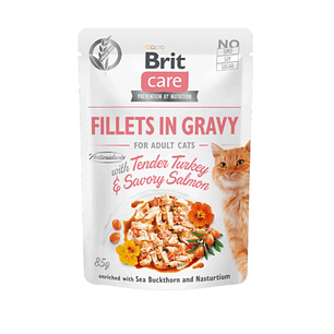 Brit Care Gato Filetes de Pavo y Salmon en Salsa 85Gr