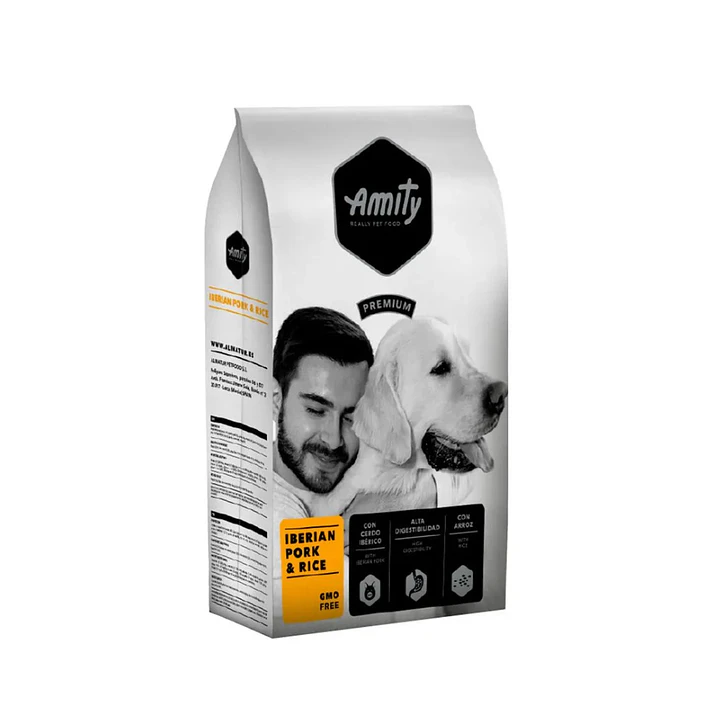Amity Premium Cerdo Ibérico y Arroz perro adulto 4kg 1