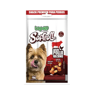 Topk9 Softroll Pollo Vacuno 40gr