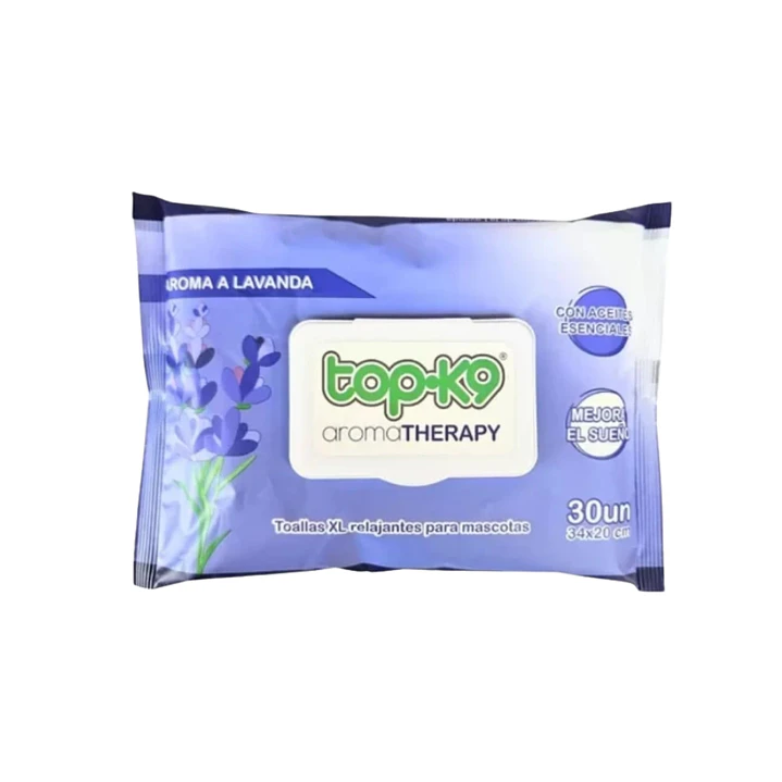Toallitas Húmedas Topk9 XL AromaTherapy Aceite esencial de Lavanda 1
