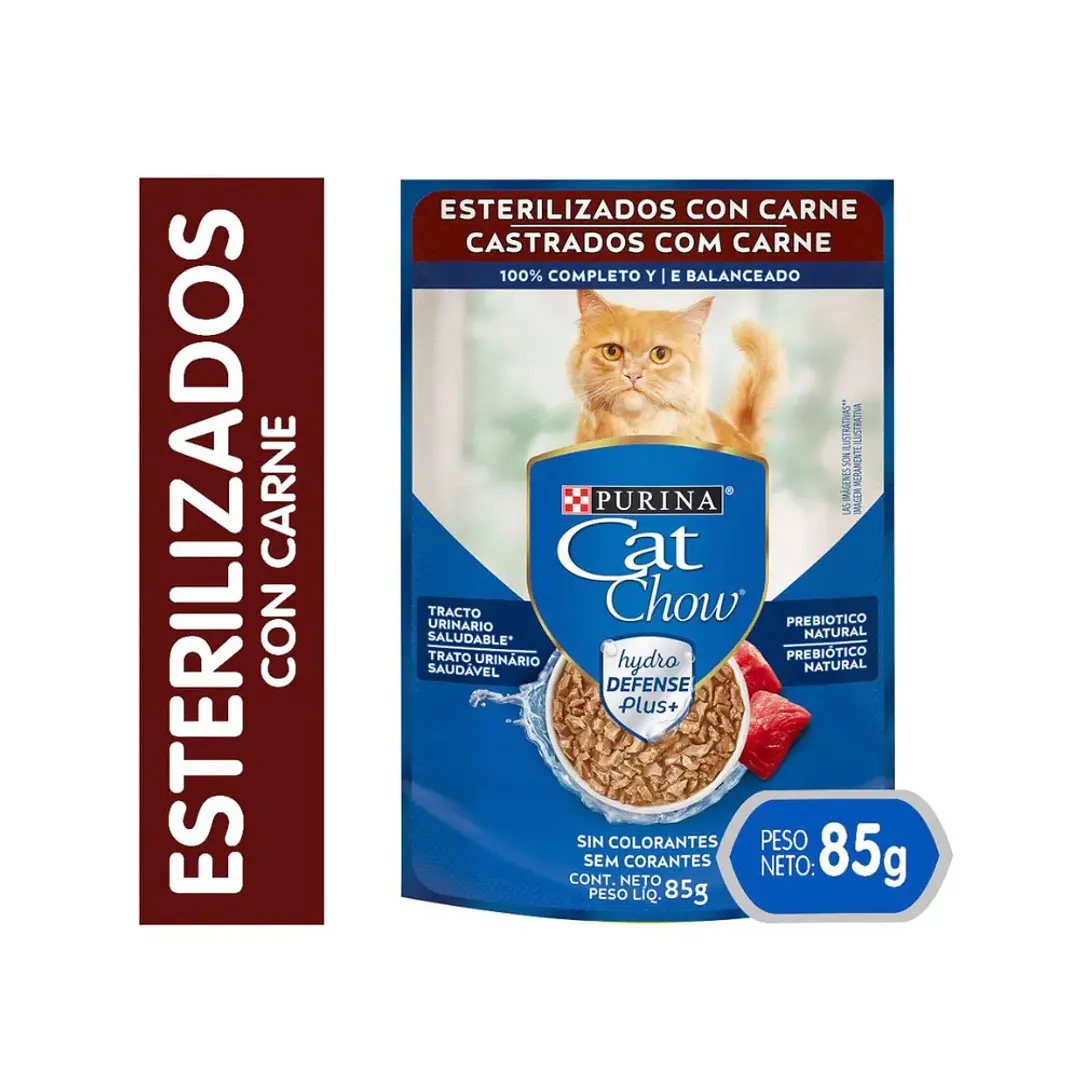 Alimento Húmedo Gato Esterilizado Catchow Carne 85gr 1