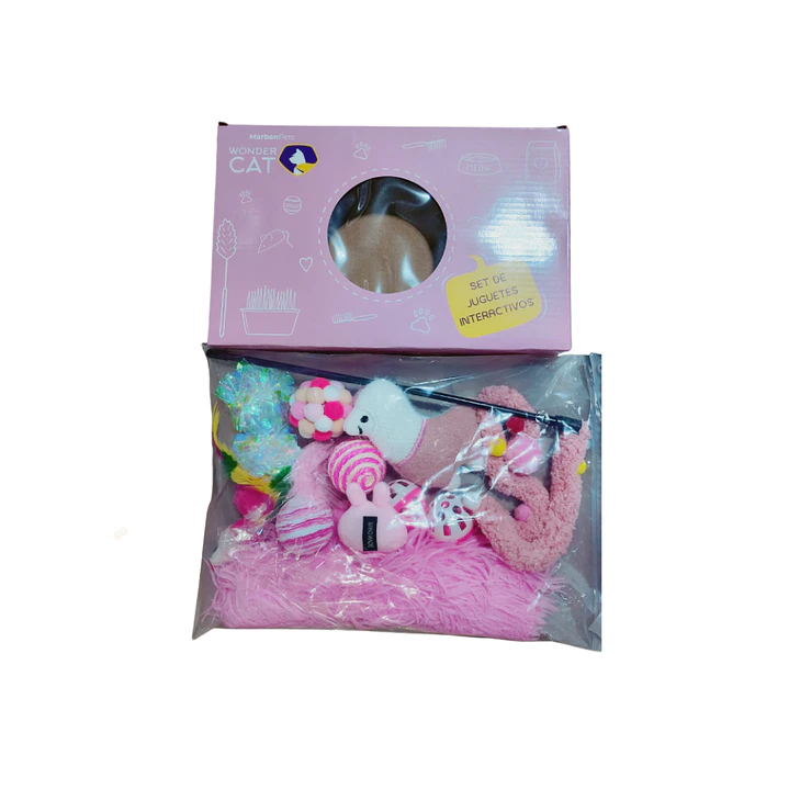  Kit De Juguetes Interativos Para Mascotas Azul y Rosado 4