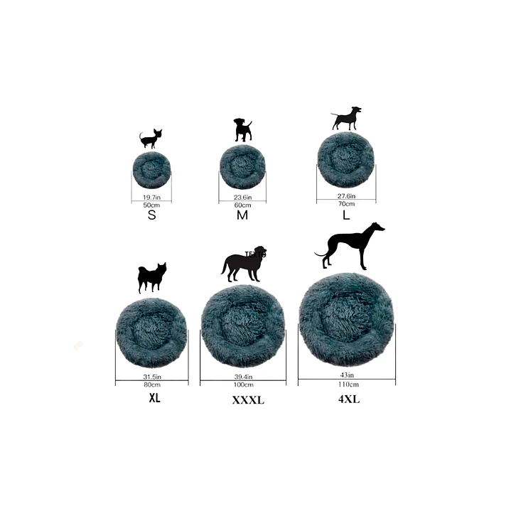 Cama Antiestrés de Felpa Peluda Para Mascotas 100 CM 7