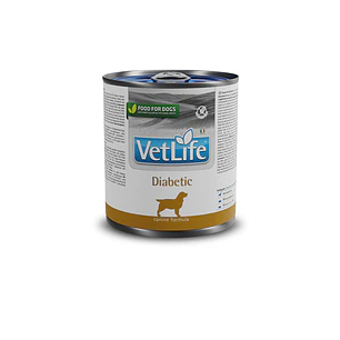 Lata Vetlife Diabetico Perro húmedo 300 Gr 