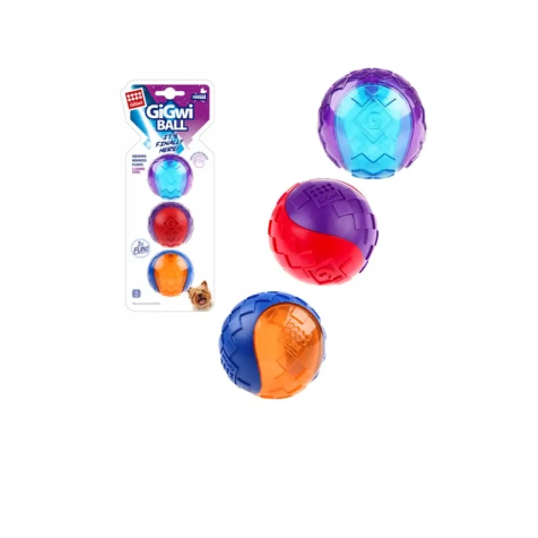Pelotas Para Perros Squeak 3 Unidades Talla S Gigwi 1