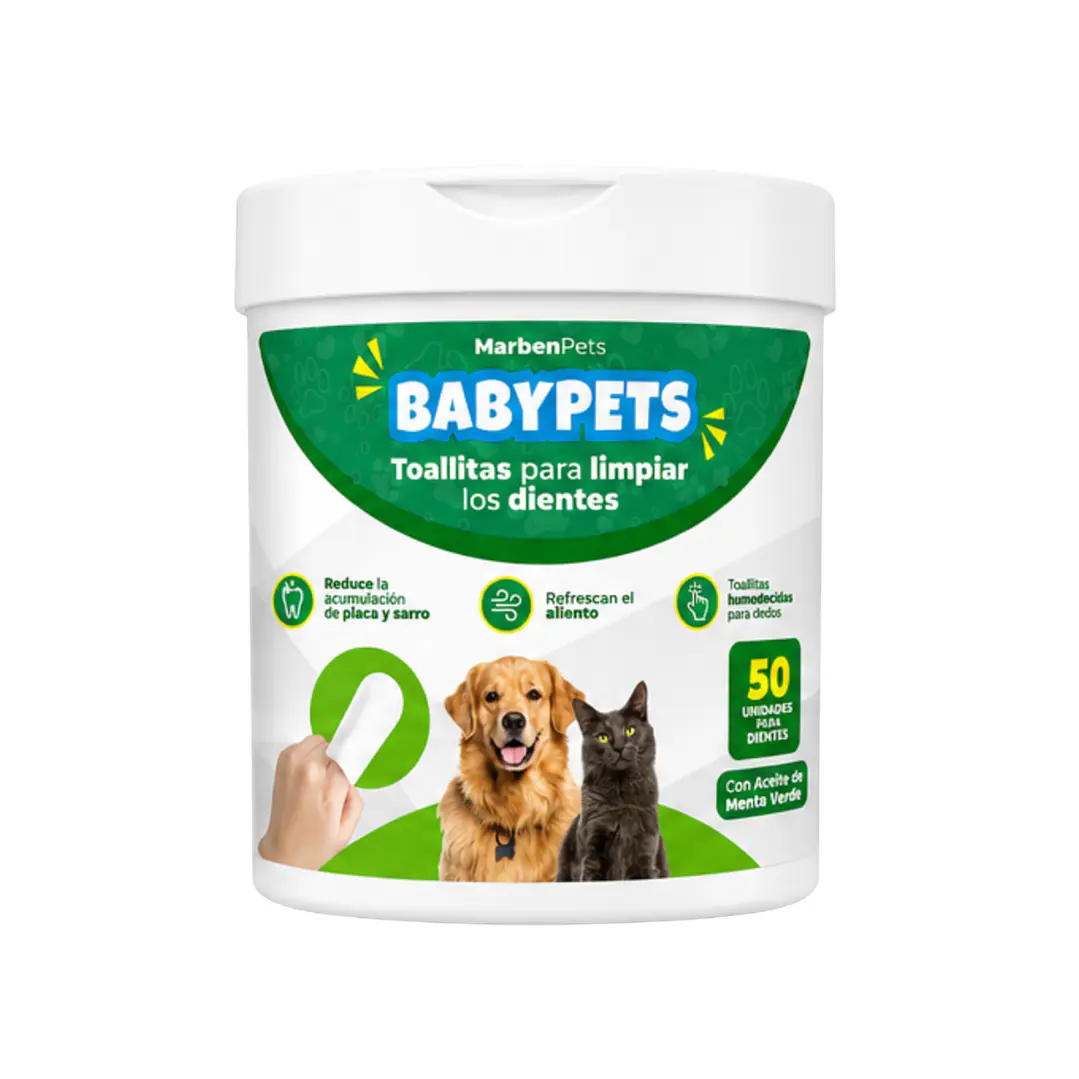 Toallitas para Limpiar los Dientes BabyPets 50 Unidades 1