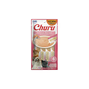 Churu Gato Sabor Salmón — Snack Cremoso Inaba 4 Tubos (56g)