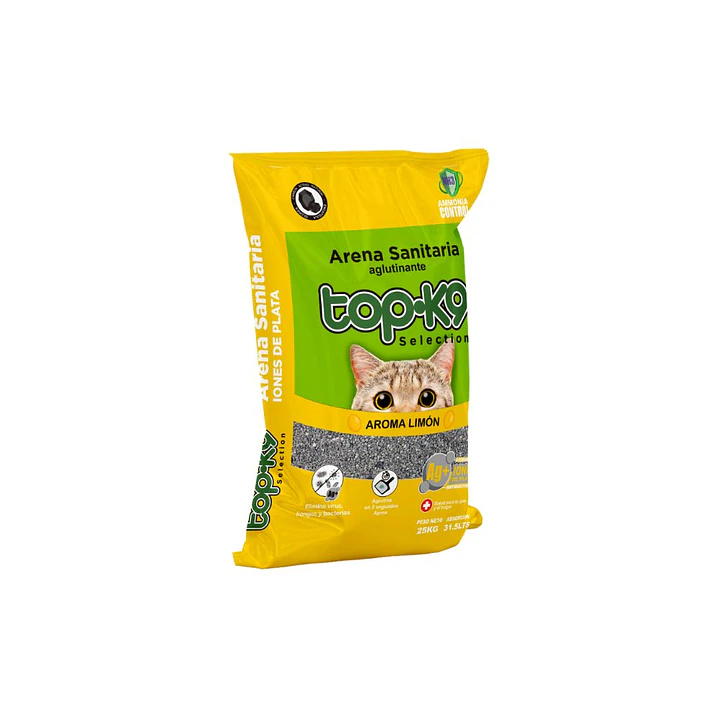 `Arena TopK9 Iones de Plata Limón 25 Kg - Antibacterial- COPIA 1