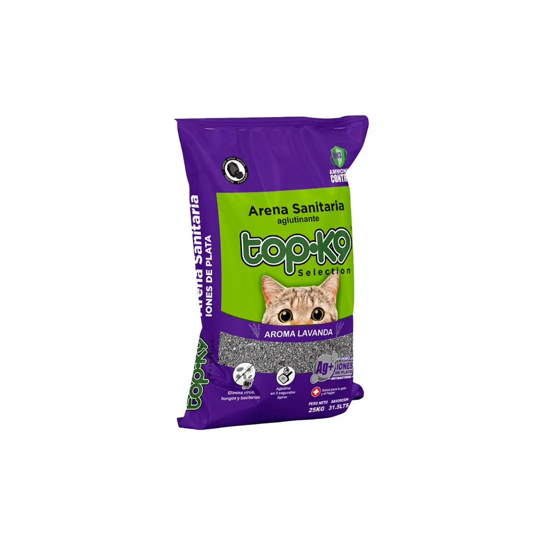 `Arena TopK9 Iones de Plata Limón 25 Kg - Antibacterial 1