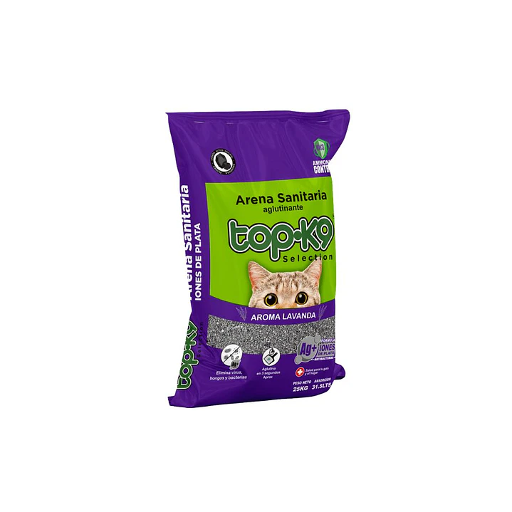 `Arena TopK9 Iones de Plata Limón 25 Kg - Antibacterial 1