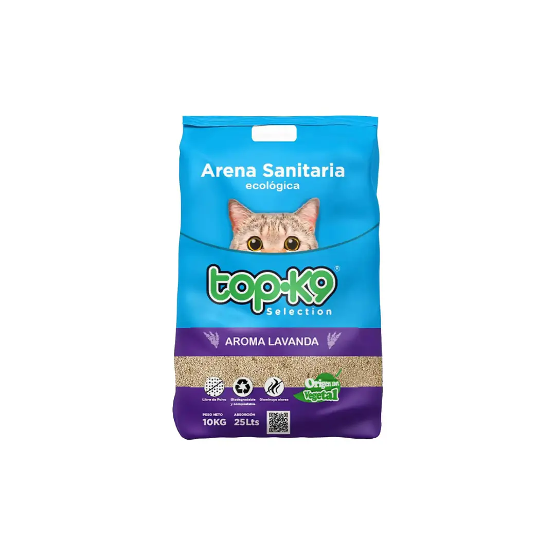 Arena Sanitaria Ecológica Topk9 10 Kg Aroma Lavanda 1