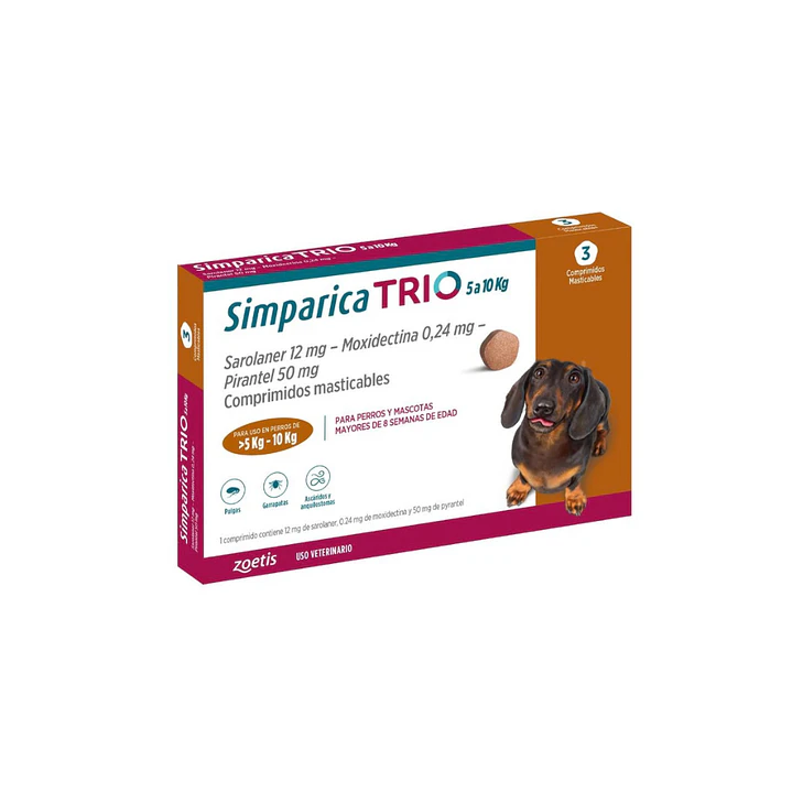 Simparica trio 5.1 - 10 kg 3 comprimidos 1