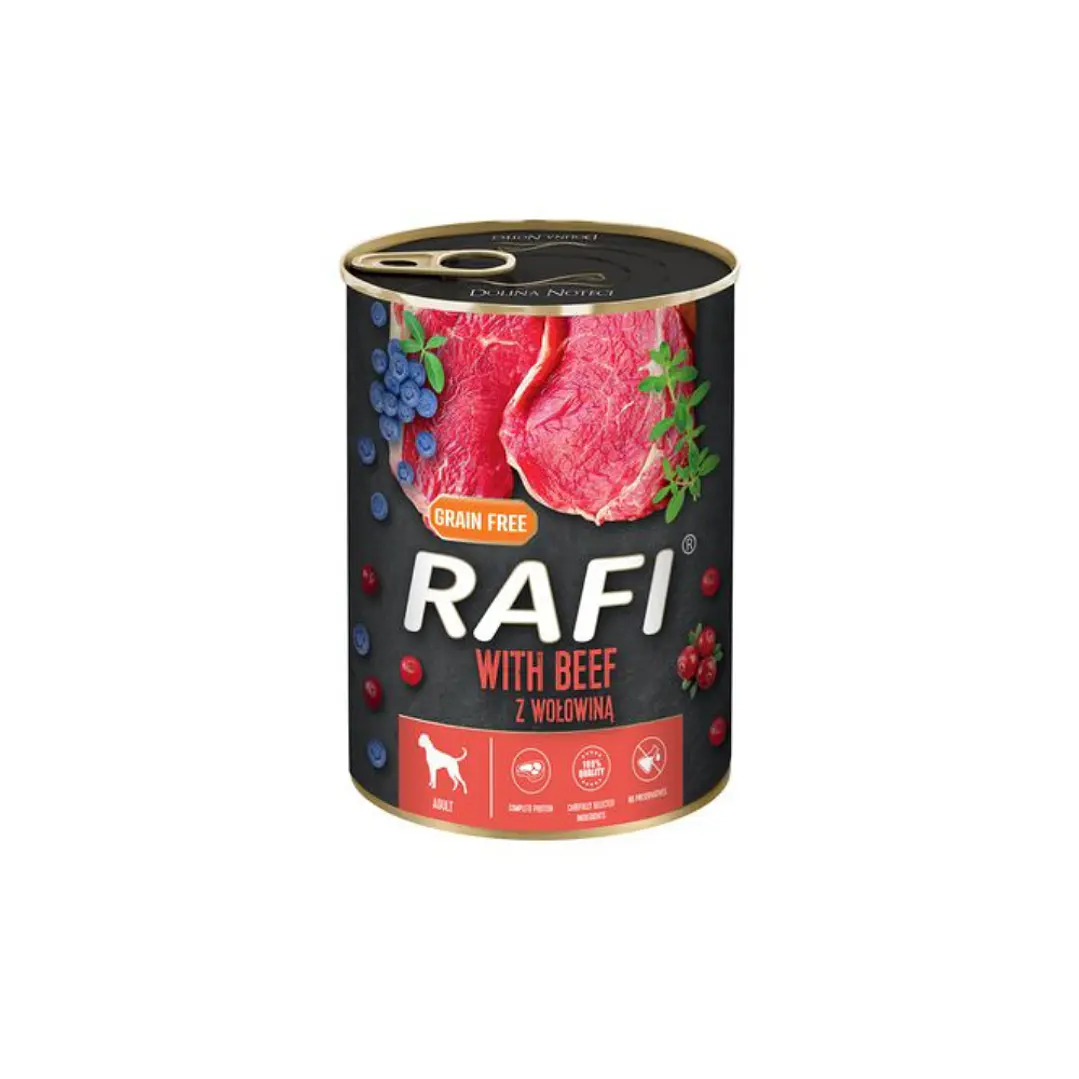 Lata Rafi Perro Adulto Beef Blueberry and Cranberry 800 Gr 1