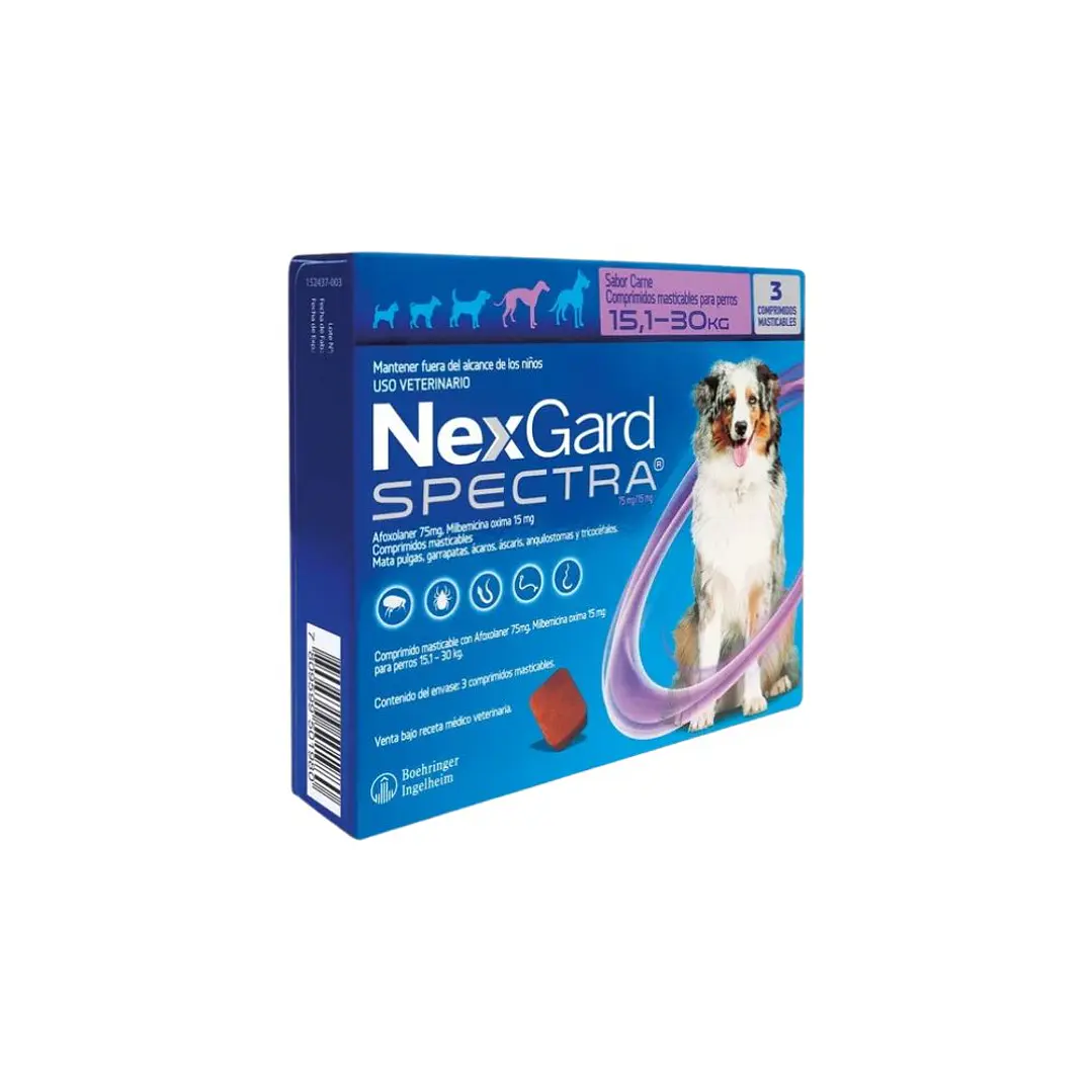 NexGard Spectra Perro 15,1-30 Kg Pack 3 Comprimidos 1