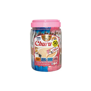 Churu Gato Tarro Salmón 50 Tubos Snack Cremoso