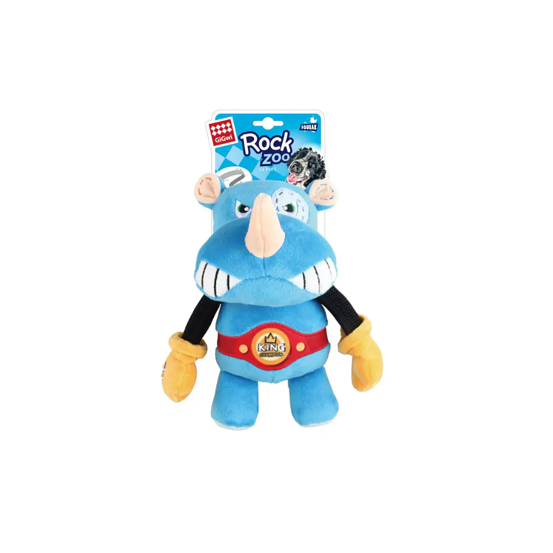 Peluche Rock Zoo Gigwi Rinoceronte Para Perros 1