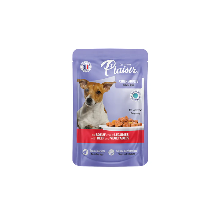 Plaisir pouch Perro Adulto Vacuno y Vegetales 100 g 1