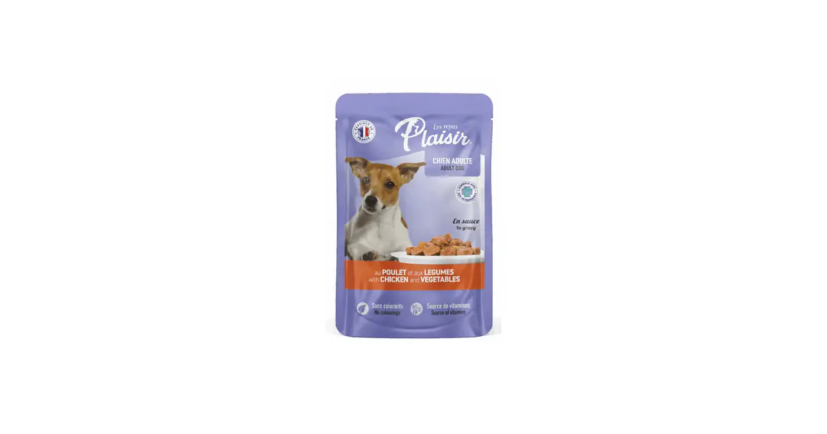 Plaisir pouch Perro Adulto Pollo y Vegetales 100 g