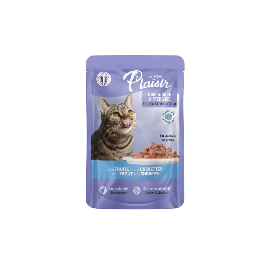 Plaisir Gato Adulto Trucha y Camarones 100 g 1