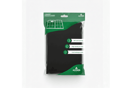 Carpeta Cuero Premium 9 Bolsillos - Negro