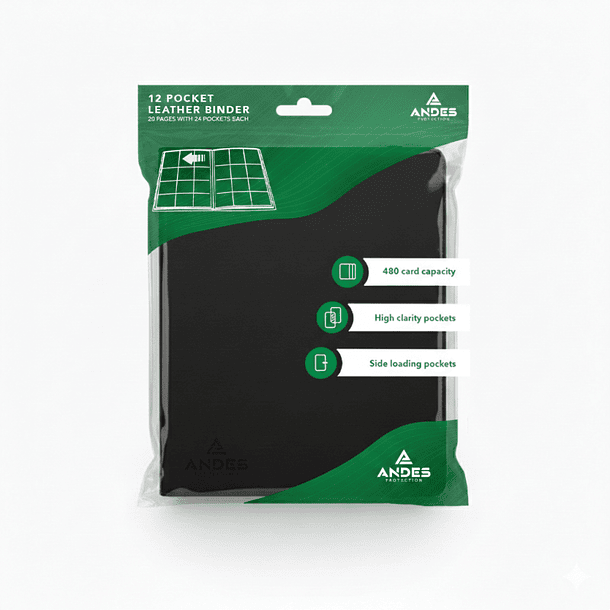 Carpeta Cuero Premium 12 Bolsillos - Negro