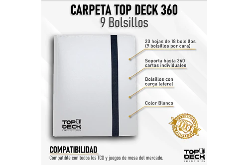Carpeta 9 Bolsillos - Blanca