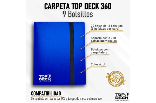 Carpeta 9 Bolsillos - Azul