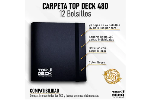 Carpeta 12 Bolsillos - Negro