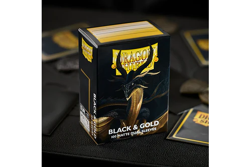 Protectores Standard Dual Matte Dragon Shield - Black & Gold