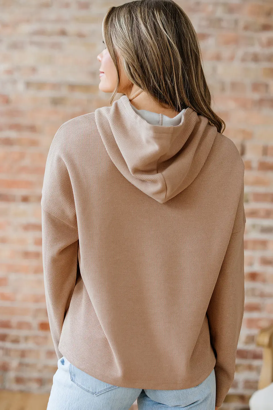 Elodie Textured Drawstring Baggy Hoodie 3