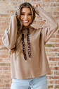 Elodie Textured Drawstring Baggy Hoodie - Miniatura 4