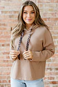 Elodie Textured Drawstring Baggy Hoodie - Miniatura 5