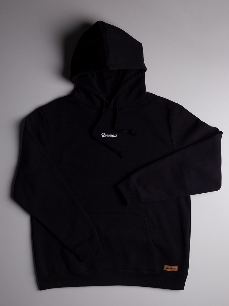 POLERON NEGRO CON GORRO HOOMAU 1