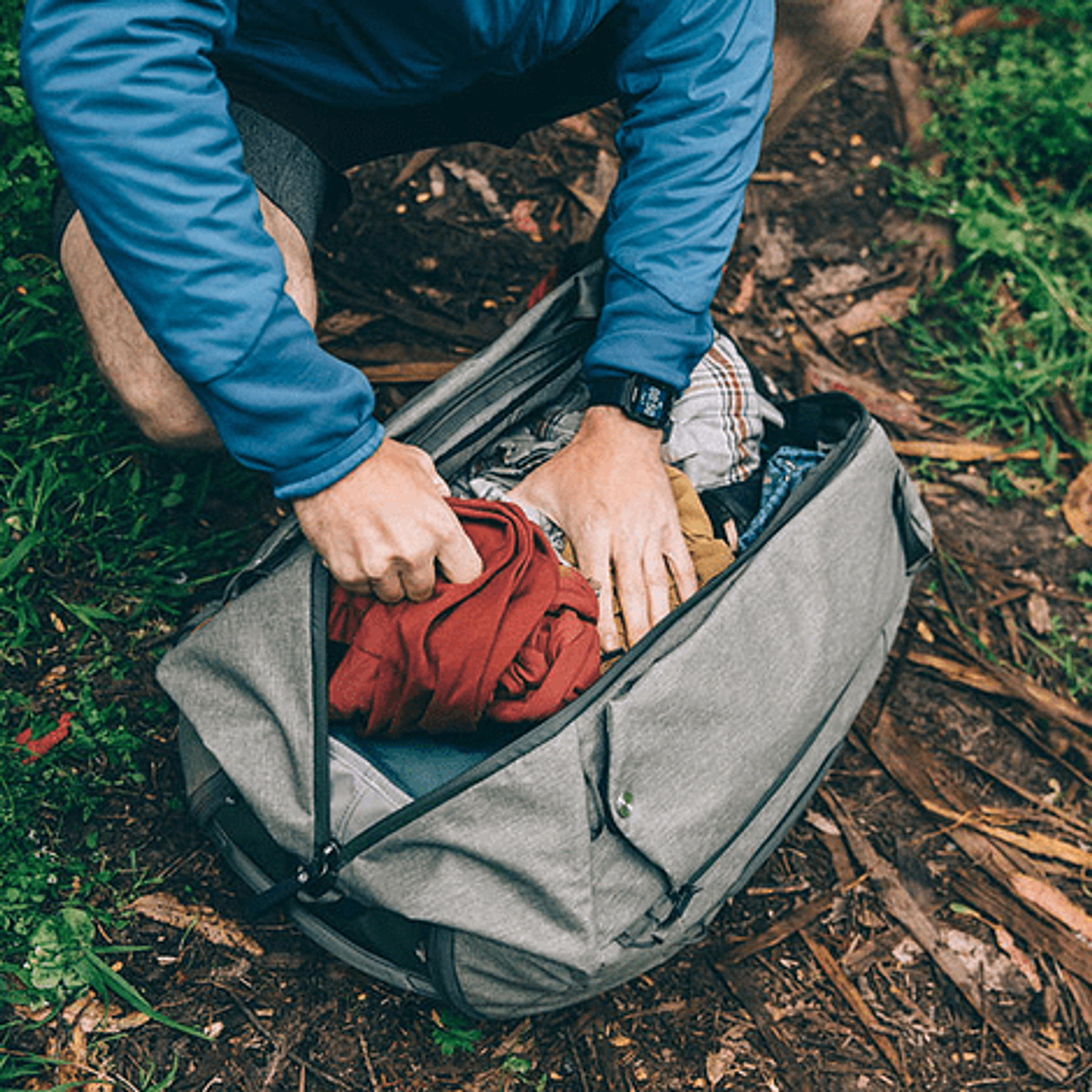 Bolso Peak Design Duffelpack 65L Gris Verde