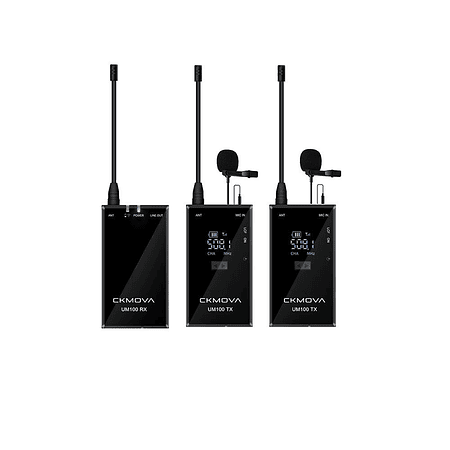 Microfono Ckmova Lavalier Omni Inalambrico UHF Kit para 2 Personas Ultracompacto 2