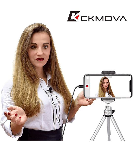 Microfono Ckmova Lavalier Omni de Condensador para Smartphone y Camara Sin Bateria