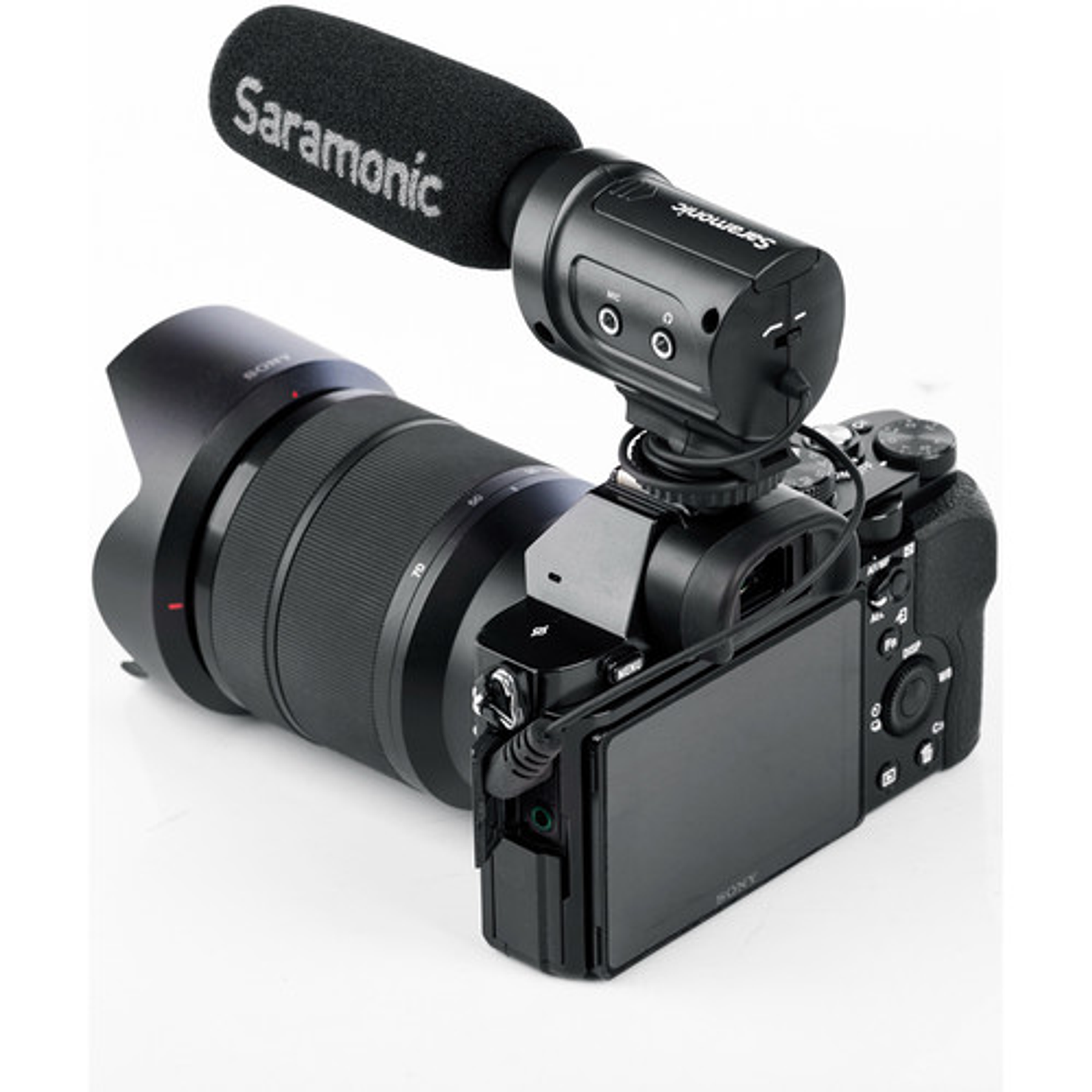 Saramonic SR-M3 Mini micrófono de condensador direccional con montaje de choque integrado