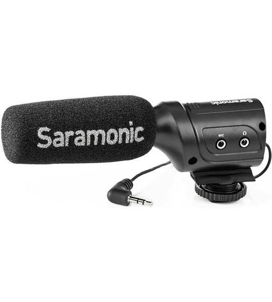Saramonic SR-M3 Mini micrófono de condensador direccional con montaje de choque integrado