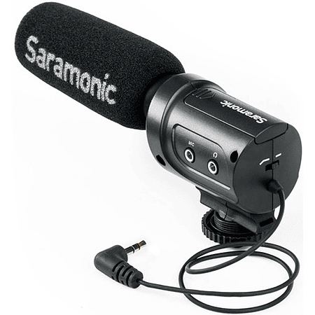 Saramonic SR-M3 Mini micrófono de condensador direccional con montaje de choque integrado