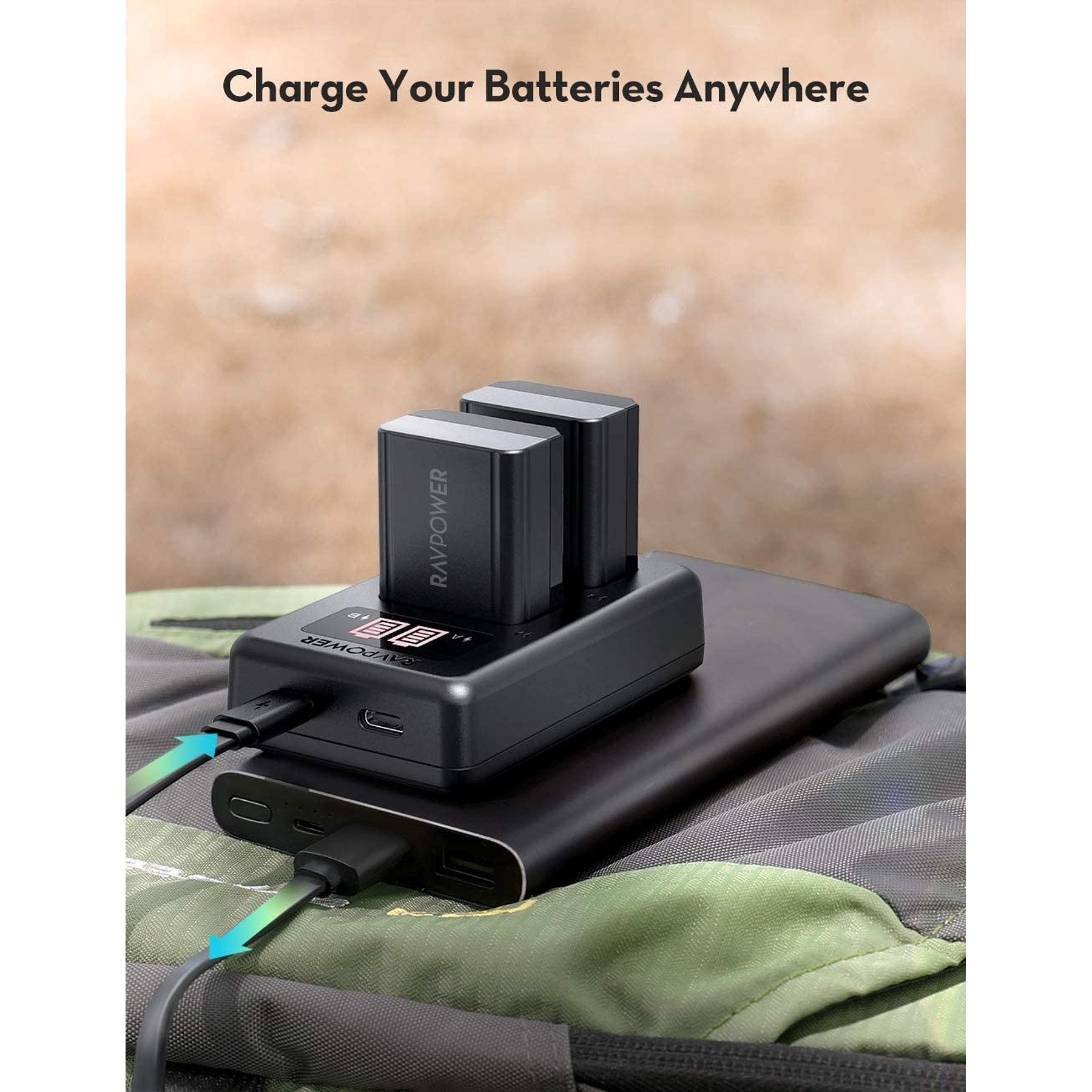 Batería Reemplazo RAVPower Sony NP-FZ100 Kit 2x con Cargador